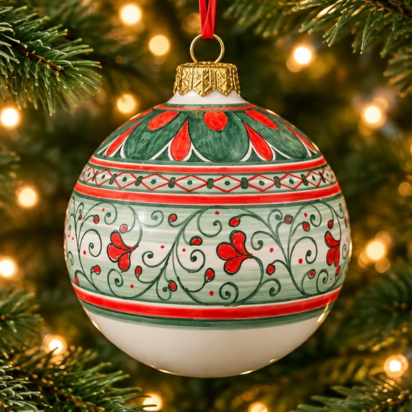 grottega-pallina-natale-2026-maiolica-laterza-ceramica-puglia-rosso-verde